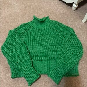 H&M Vibrant Green Turtleneck Sweater
